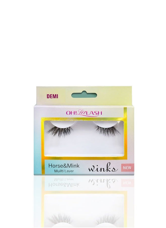 OH! LALASH Flexible 3D multi-layer lashes in thin cotton band natural hair  - Image 1