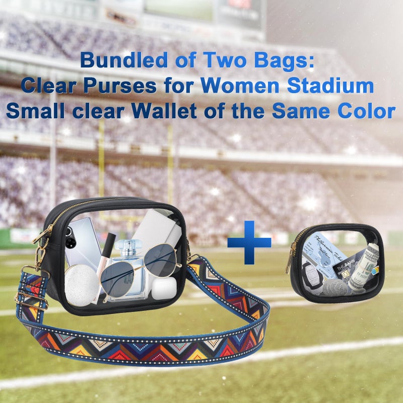 KETIEE Clear Crossbody Bag, Stadium Approved Clear Purse Bag for Concerts Sports Events Festivals ï¼ˆ 2 in 1ï¼Œ Black - Image 3