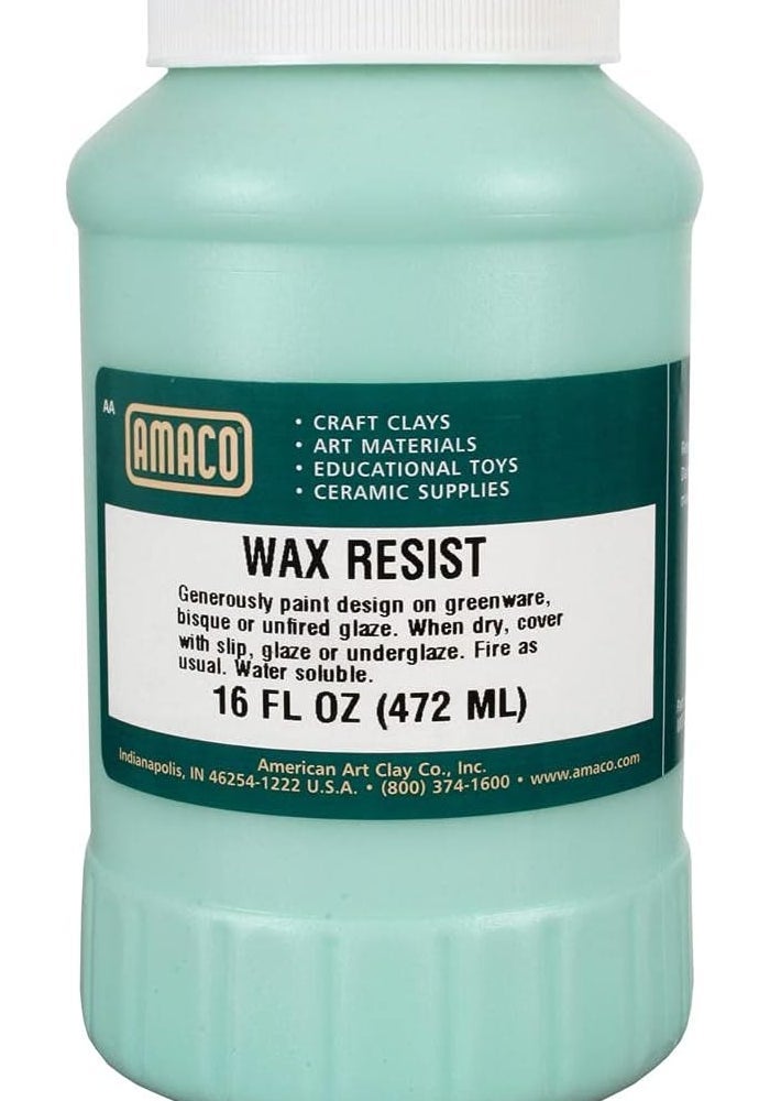 Amaco Wax Resist Glaze Additives - 1 Pint Jar (16 FL OZ)