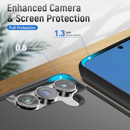 Warsia for Galaxy S25 FE Case with HD Screen Protector [Military Grade Drop Tested] Heavy-Duty Tough Rugged Shockproof Protective Case for Samsung Galaxy S25 FE, Black - Image 4