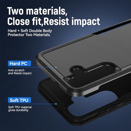 Warsia for Galaxy S25 FE Case with HD Screen Protector [Military Grade Drop Tested] Heavy-Duty Tough Rugged Shockproof Protective Case for Samsung Galaxy S25 FE, Black - Image 5