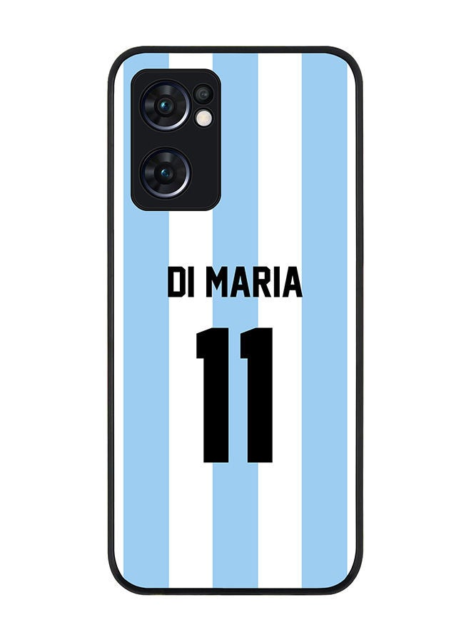 Stylizedd Rugged Black edge case for Oppo Reno7 5G  Slim fit Soft Case Flexible Rubber Edges Anti Drop TPU Gel Thin Cover - Football Team - Argentina Player Name - Di Maria - Image 1