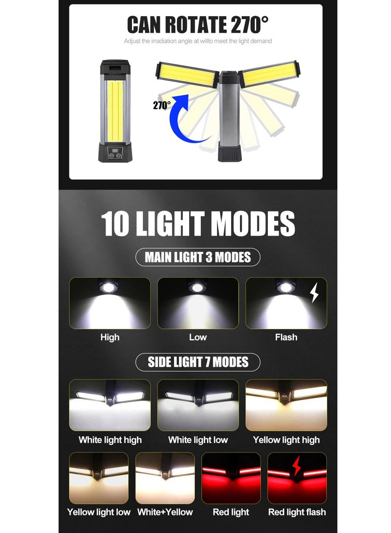 XiuWoo Portable Rechargeable Camping Light, Multi-Functional Outdoor LED Light,Telescoping Light, Hanging Hiking Light, Cordless Work Light with Stand, LCD Display, Carrying Bag, 10 Light Mode  - Image 3