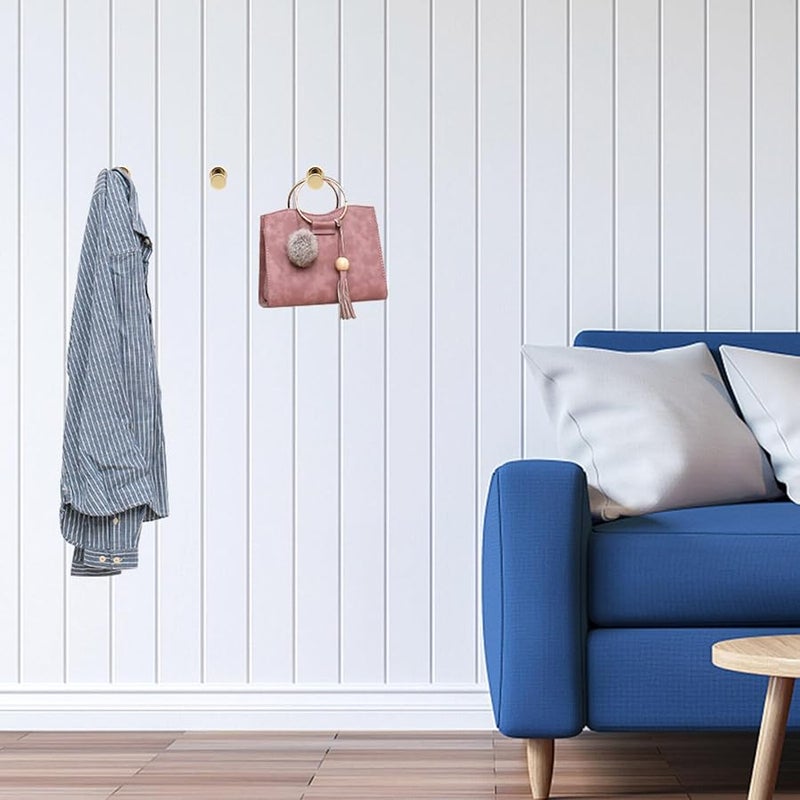 Gold Round Brass Towel Hooks 2pcs Over Door Bathroom Wall Hangers for Towels Coats - Image 3