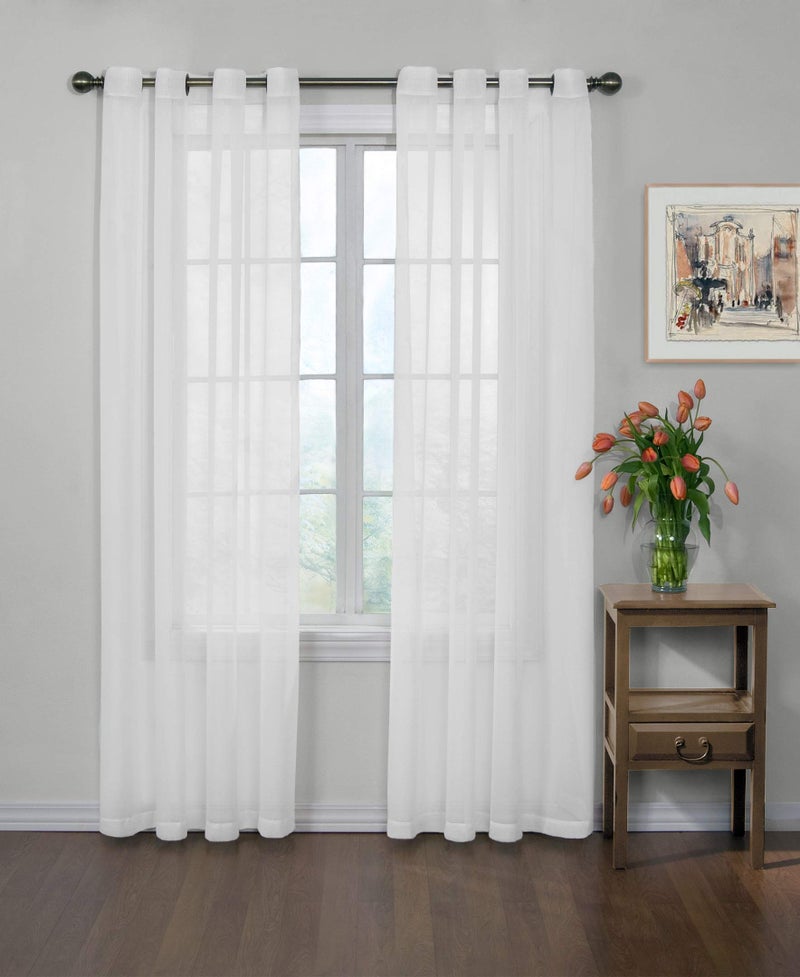 CurtainFresh Odor Neutralizing Sheer Voile Grommet Window Curtain for Bedroom or Living Room (1 Panel)  59 in x 120 in  White - Image 2
