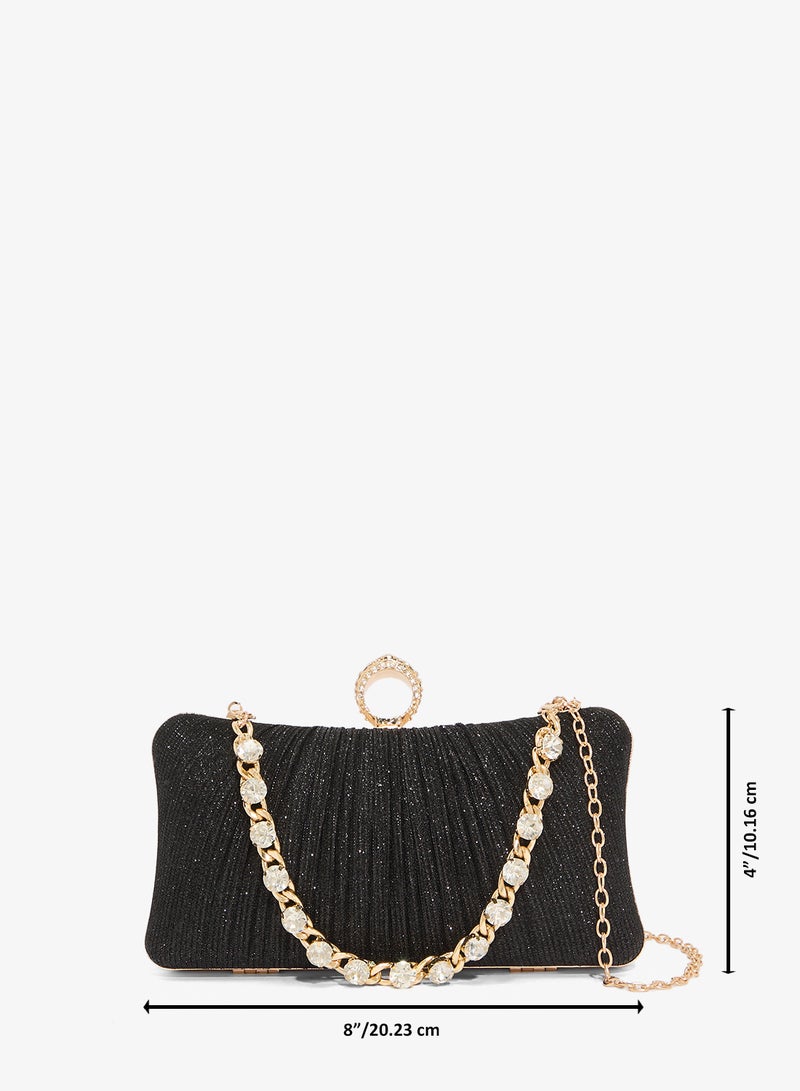 Khizana Gold Accent Detailed Diamonte Embellished Bag - Image 5