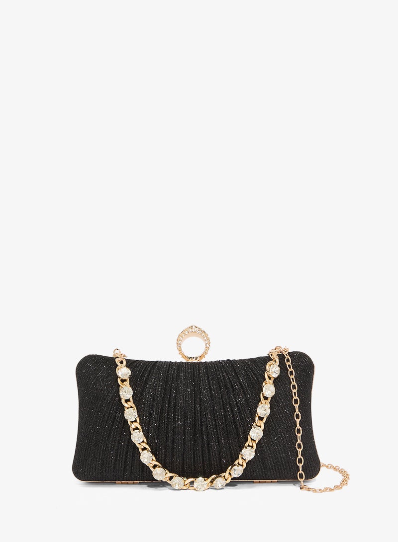 Khizana Gold Accent Detailed Diamonte Embellished Bag - Image 1