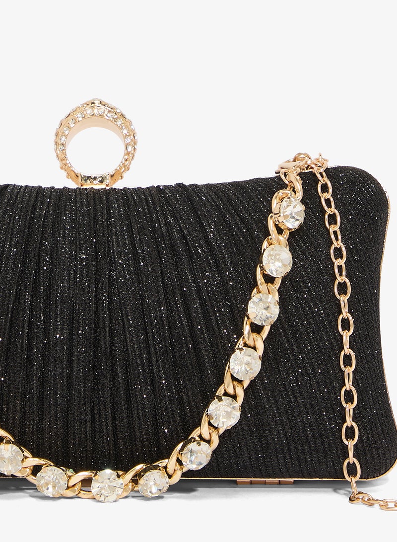 Khizana Gold Accent Detailed Diamonte Embellished Bag - Image 3