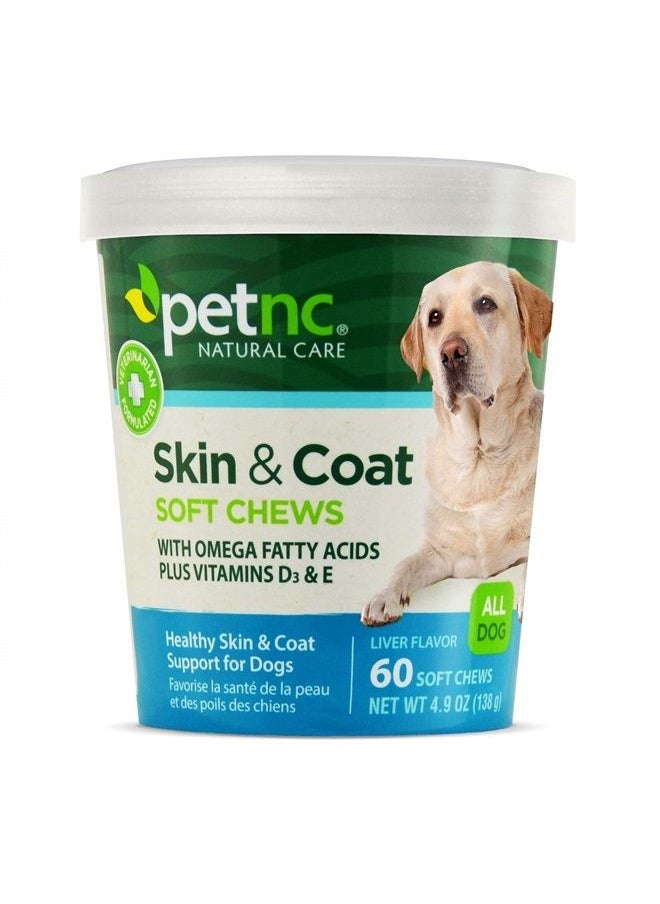 petnc NATURAL CARE - Skin and Coat Soft Chews for Dogs, 60 Count - Image 1