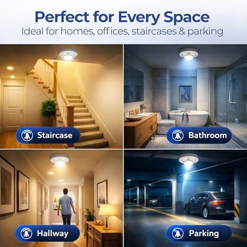 SENSILUX 360° Infrared Motion Sensor Ceiling Mount, PIR Motion Detector Auto On Off Light Switch, Adjustable Delay & Light Sensitivity, Energy Saving Sensor for Home, Office, Staircase & Corridor - Image 2