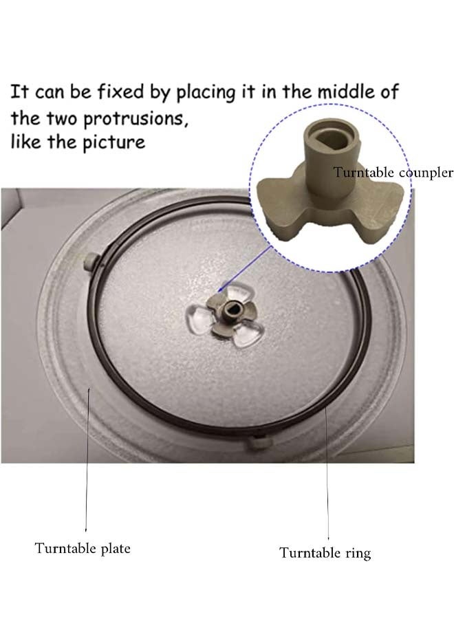 4Pcs Brown Microwave Turntable Coupler 0.63 Inch Short Shaft Plate Support Drive Cog - Image 4