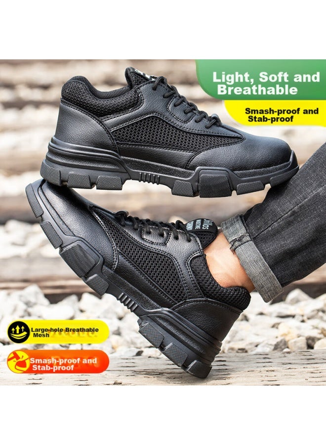 Old housekeeper Laoguanjia Safety Shoes For Men, Breathable Steel Toe, Anti-Smashing, Anti-Puncture, Ultra-Light Comfortable Work Safety Shoes, La Protective Functional Shoes, Wear-Resistant, Size 36 - Image 4