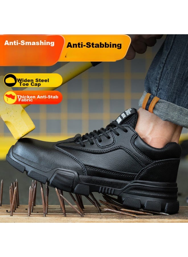 Old housekeeper Laoguanjia Safety Shoes For Men, Breathable Steel Toe, Anti-Smashing, Anti-Puncture, Ultra-Light Comfortable Work Safety Shoes, La Protective Functional Shoes, Wear-Resistant, Size 36 - Image 5