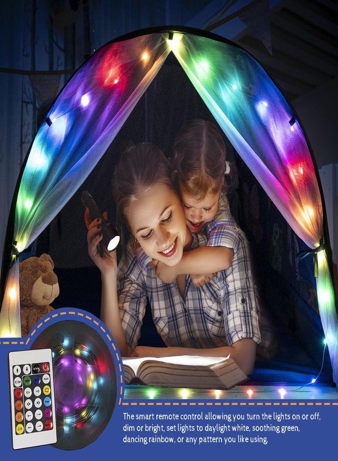 خيمة سرير للأطفال من ANC POP مزودة بإضاءة LED شريطية، مقاس 55 بوصة × 41 بوصة × 31.5 بوصة، خيمة سرير قابلة للطي للأطفال الصغار، بيت ألعاب للأطفال، خيام لعب للبنات والأولاد، مظلة نوم، بيت لعب (أزرق داكن - فضاء) - Image 5