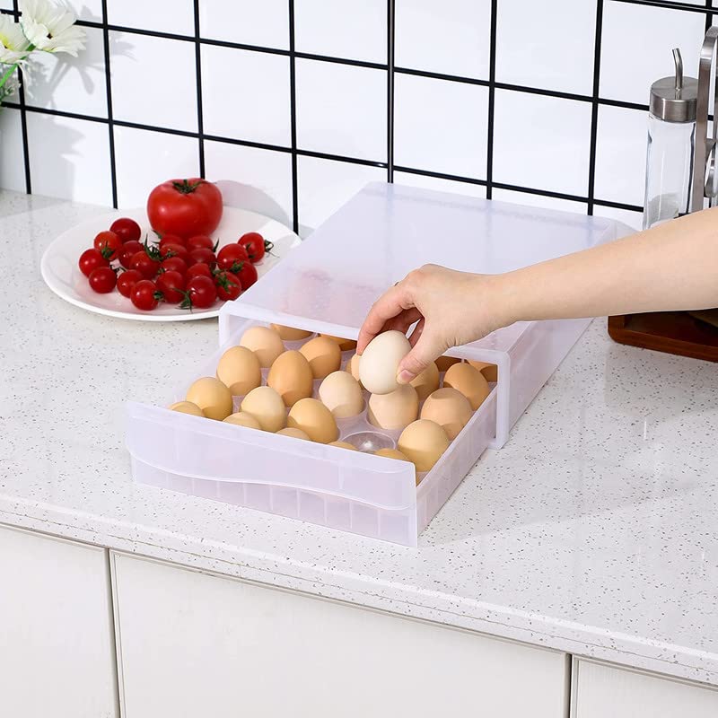 MosQuick Egg Tray 30 Eggs durable Egg Tray for Fridge Efficient Egg Storage SpaceSaving egg basket egg storage box for fridge perfect egg organizer for fridge ideal egg box egg holder Translucent - Image 1