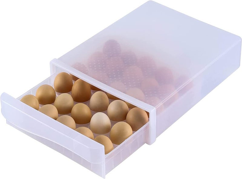 MosQuick Egg Tray 30 Eggs durable Egg Tray for Fridge Efficient Egg Storage SpaceSaving egg basket egg storage box for fridge perfect egg organizer for fridge ideal egg box egg holder Translucent - Image 2
