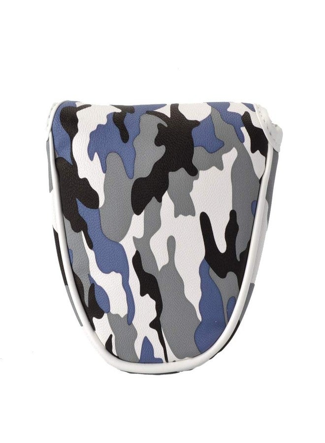 GOOACTION Camo Blue Golf Mallet Putter Head Cover - Magnetic Closure, Camouflage Pattern, Synthetic Leather Protector for Heel Shaft Putters - Image 2