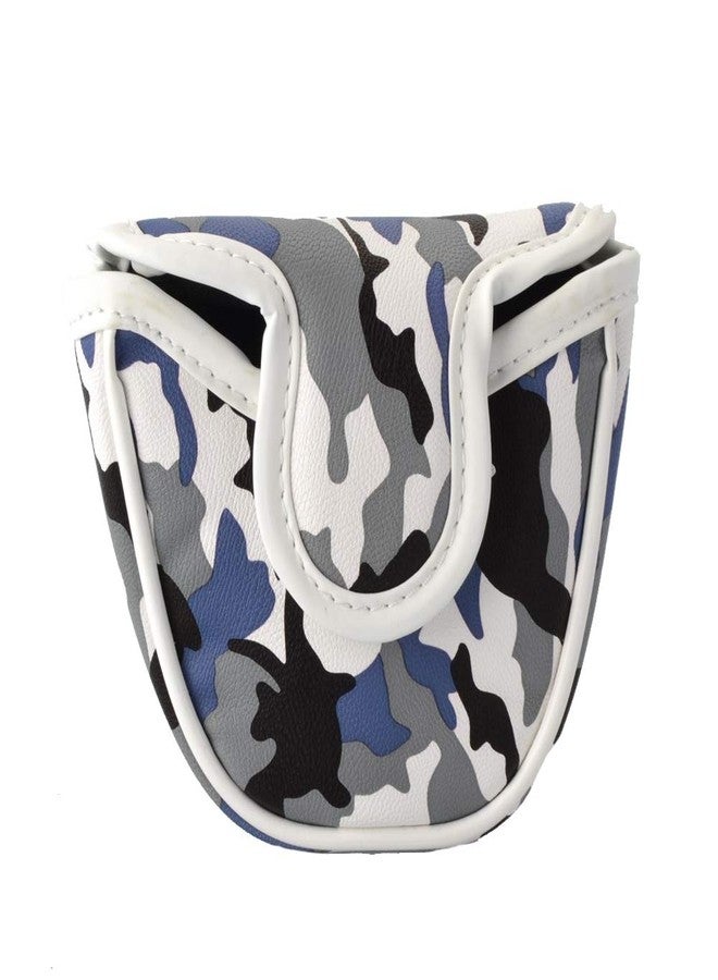 GOOACTION Camo Blue Golf Mallet Putter Head Cover - Magnetic Closure, Camouflage Pattern, Synthetic Leather Protector for Heel Shaft Putters - Image 1
