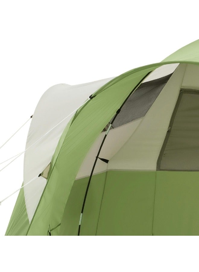 كولمان 2166922 كولمان مونتانا خيمة تخييم بشكل مقصورة 6 أشخاص مع مظلة ممتدة أخضر وأبيض 12 × 7 قدم - Image 1