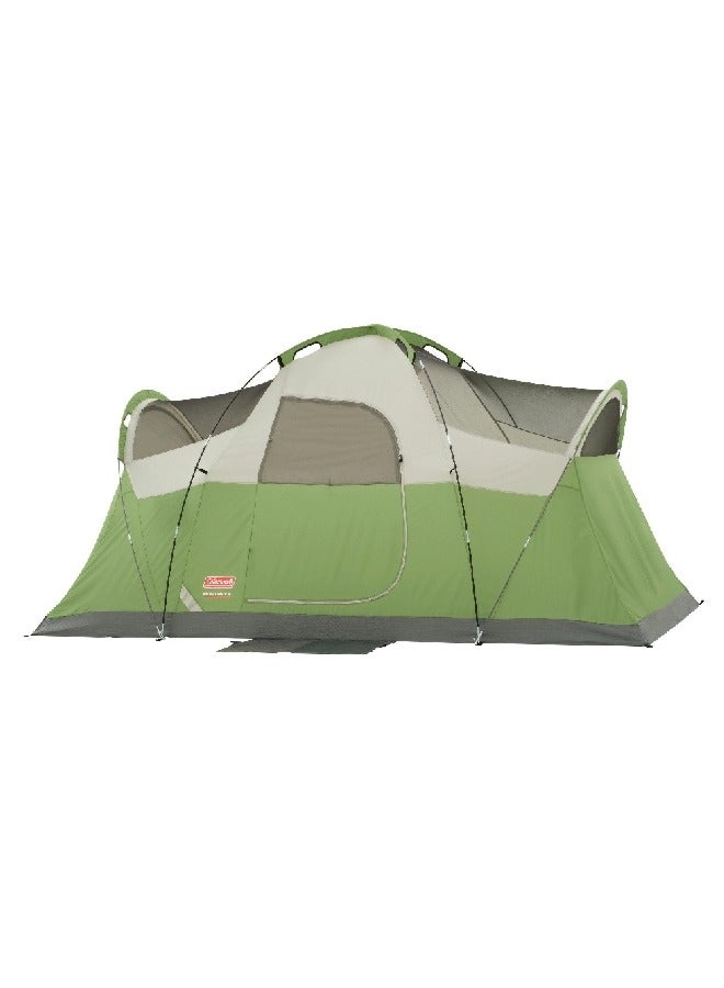 كولمان 2166922 كولمان مونتانا خيمة تخييم بشكل مقصورة 6 أشخاص مع مظلة ممتدة أخضر وأبيض 12 × 7 قدم - Image 4