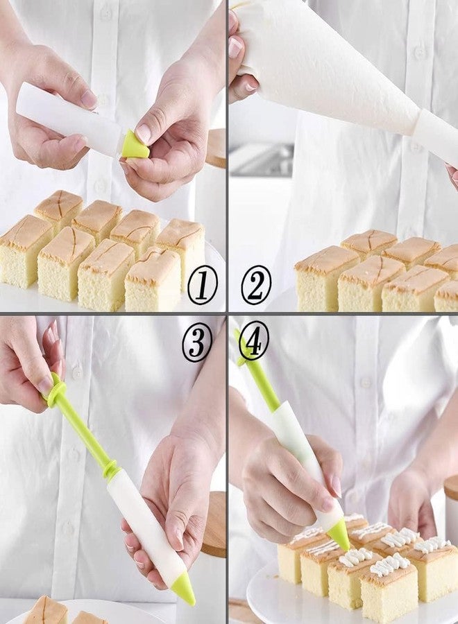 CELLEBII® 1Pc Silicone Pen with 4 Nozzles Food Writing Pen with-Head Cake Decorating Pen Chocolate Cream Jam Squeezed Syringe Pastry Cookie Painting Cream Cake Baking Decorating Tool - Image 4