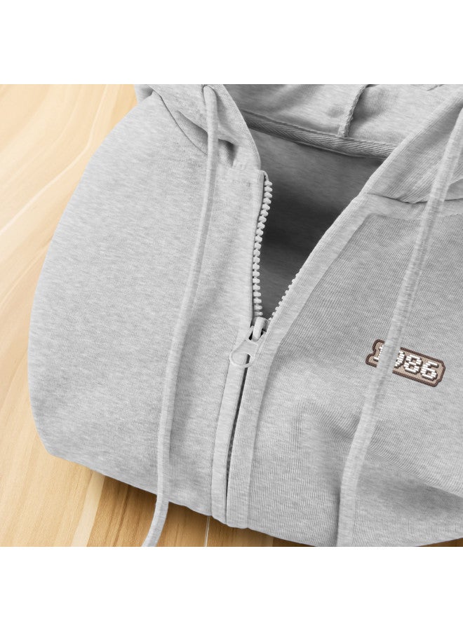 Flying in the snow Hooded Sweatshirt For Women, Autumn Thin Version, American Retro Loose Slimming Zip-up Outerwear - Image 3