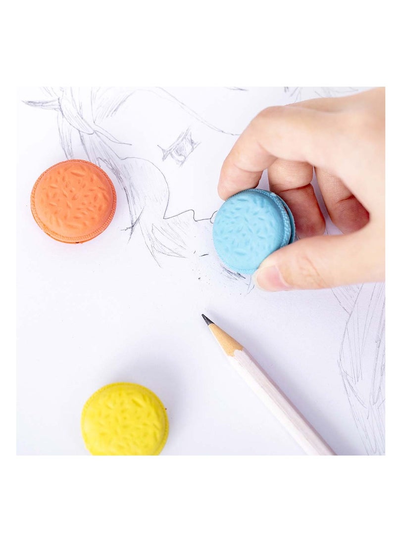 50 Pcs Macaron Erasers, Adorable Mini Food-Themed Erasers for Kids & Girls, Suitable for School Supplies & Classroom Rewards (Random Colors) - Image 4