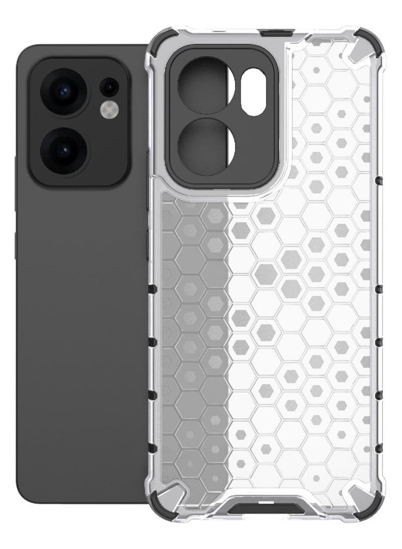 Case Cover Honeycomb Case Shockproof Camera Protection Cover Compatible with Oppo Reno 13F (transparent) - Image 2