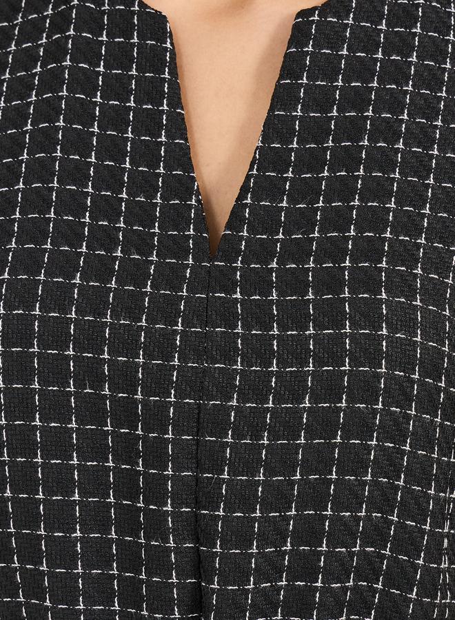 Styli Belted Plaid Midi Dress  - Image 3