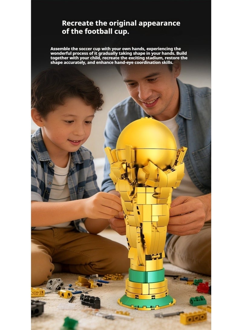 الجبال الغربية كأس العالم 2026 فيفا نموذج مكعبات بناء الكأس الإبداعي زخرفة مكتبية ألعاب تعليمية للأطفال هدية للأولاد - Image 2