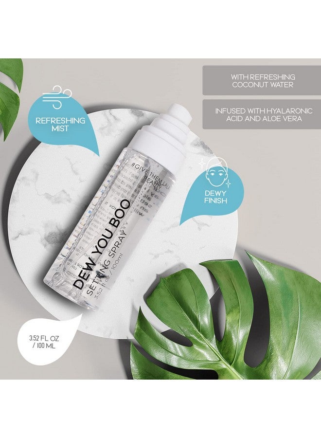 GIVE THEM LALA Dew You Boo Setting Spray By Give Them Lala Moisturizing Longlasting Makeup Setting Spray For Face With Hyaluronic Acid, Aloe Vera & Coconut Water Hydrating & Dewy Setting Spray For A Natural Look  - Image 4