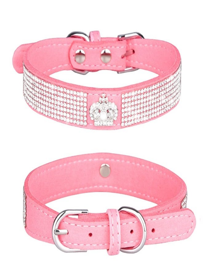 WeimoMonkey Bling Dog Collars for Small Dogs, XS Dog Collar Girl, Rhinestone Puppy Collar Diamond Bling Pretty Jewel Glitter Sparkly Cat Pet for XXS Xs Small Medium Female Dogs Kitten,Crown Pink Extra Small - Image 4