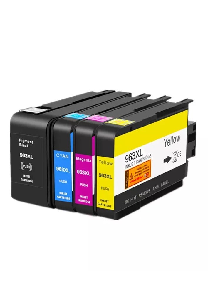 963XL Ink Cartridge Multipack (Black, Cyan, Magenta, Yellow – 4 Pack, With Chip) – Compatible with HP OfficeJet Pro 9010, 9012, 9020, 9014, 9015, 9016, 9018, 9019, 9022, 9025 Series –  Brand - Image 1