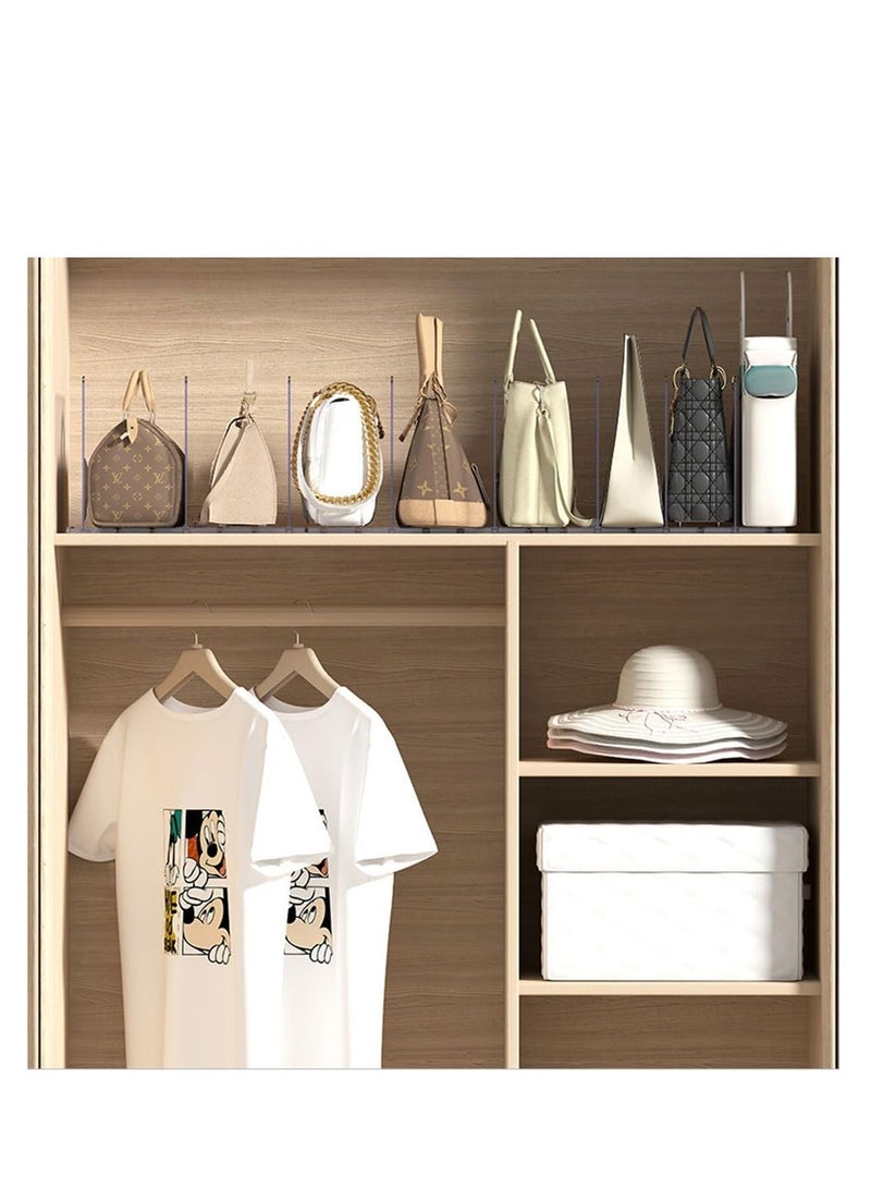 Handbag Organizer,Purse Organizer, Clear Bag Organizer for Closet, Acrylic Bag Display Stand Rack for Handbag/Pouch/Wallet, Adjustable Shelf Separator Dividers for Kitchen Pantry,Cabinet,Clothes Wardrobe,Bookshelf  - Image 3