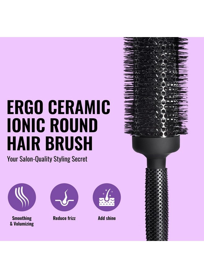 ERGO Ceramic Ionic Round Brush For Blow Out Salon Quality Hair Brushes For Women Roller Brush For Blow Drying Wet And Dry Hair Styling Volumizing Hair Care Er53: 2 - Image 2