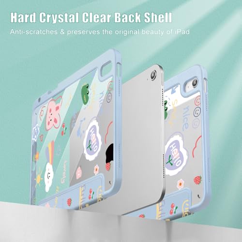 May Chen for iPad (A16) 11th Generation Case 11 Inch 2025, iPad 10th Gen Case 2022 10.9 inch, Built-in Pencil Holder with Shockproof Clear Transparent Back Shell Auto Wake/Sleep, Cartoon Stick Figure - Image 4