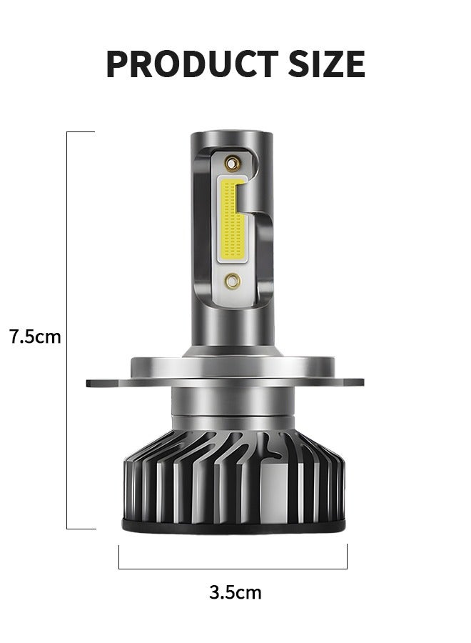 2 Pack H4 LED Headlight Bulbs 360° Adjustable High and Low Beam Conversion Kit 8000K Bright White LED Super Bright Replacement Plug-N-Play