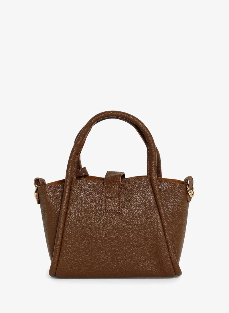 Haute Sauce  Solid Interlock Regular Vegan Leather Hand Bag For Women for Women | Best Price UAE