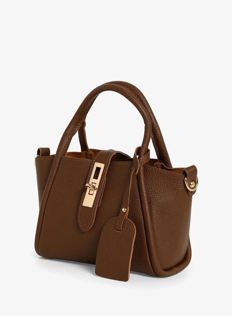 Haute Sauce  Solid Interlock Regular Vegan Leather Hand Bag For Women for Women | Best Price UAE