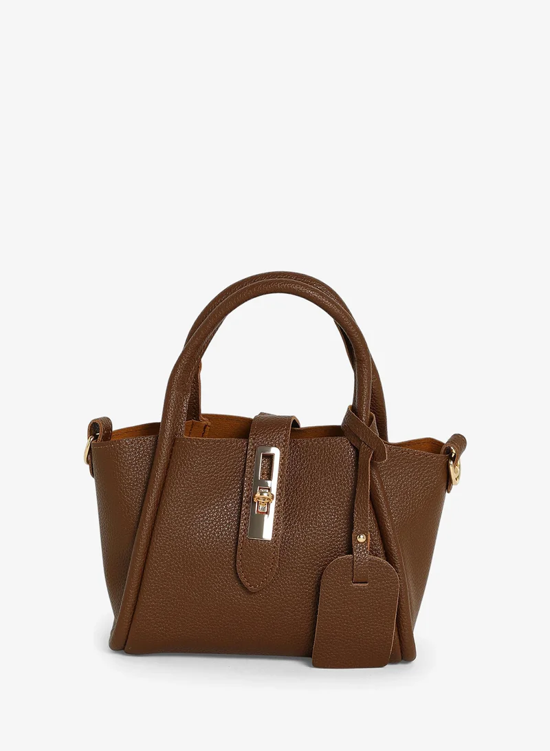 Haute Sauce  Solid Interlock Regular Vegan Leather Hand Bag For Women for Women | Best Price UAE