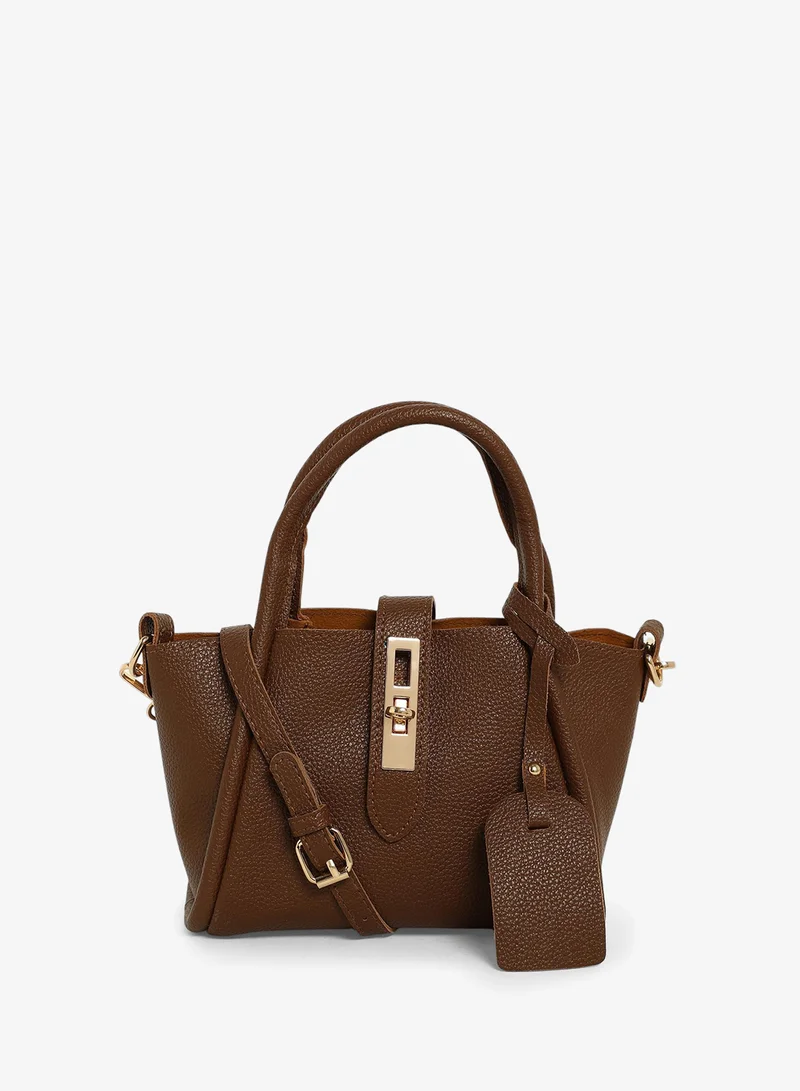 Haute Sauce  Solid Interlock Regular Vegan Leather Hand Bag For Women for Women | Best Price UAE