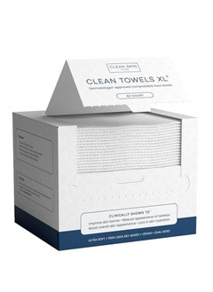 CLEAN SKIN CLEAN SKIN CLUB CSC CT Clean Towels XL/World's First Biodegradable Face Towel/Disposable Makeup Removal Wipes/Super Soft 50 Count Single BoxWhite  - Image 1