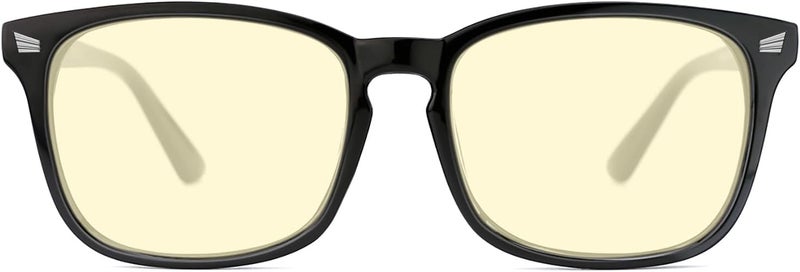 Gaming Glasses Blue Light Blocking Glasses for Women Men Nerd Eyeglasses Screen Fatigue Anti UV Glare, Black(Gaming Glasses) - Image 1