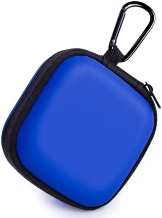 Woyinger Round Earbud Case Portable EVA Carrying Case Storage Bag Cell Phone Accessories Organizer with Carabiner for Earphone, Earbud, Earpieces, SD Memory Card, Camera Chips,Black - Image 1