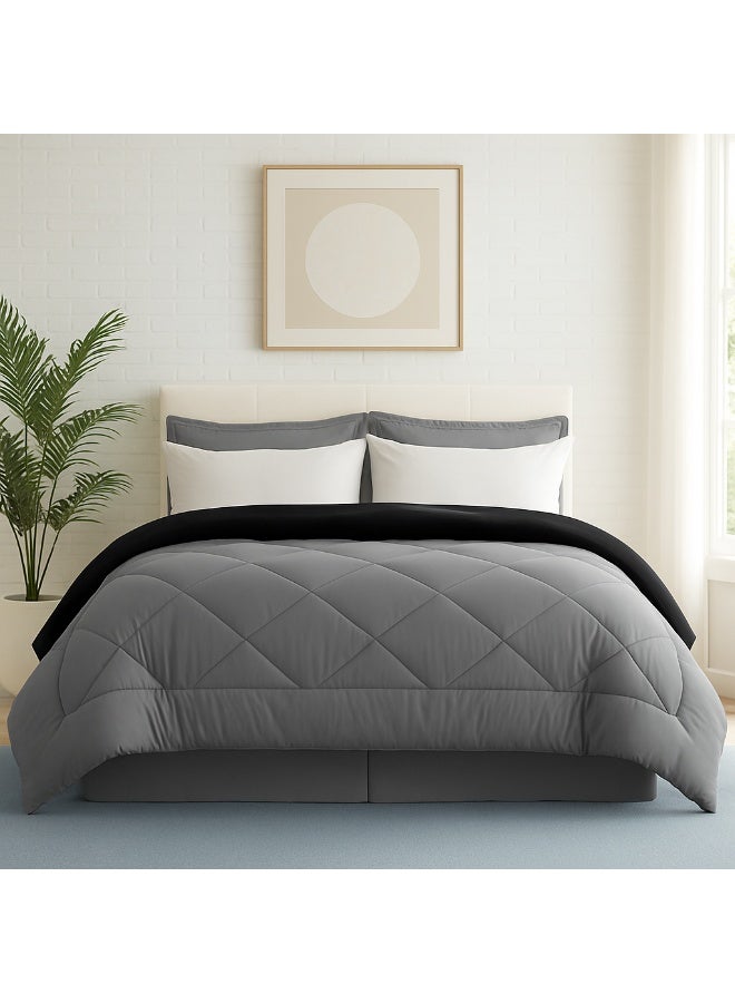 Tiba Buy One Get One, Set of 2 Winter quilts, 160*235 cm, (Gray *Black) - Image 2