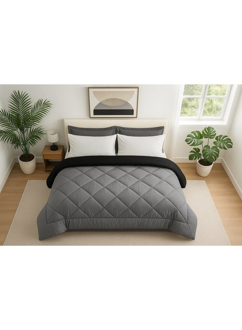 Tiba Buy One Get One, Set of 2 Winter quilts, 160*235 cm, (Gray *Black) - Image 5