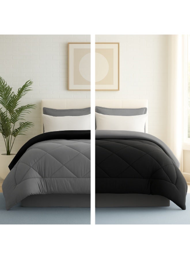 Tiba Buy One Get One, Set of 2 Winter quilts, 160*235 cm, (Gray *Black) - Image 4