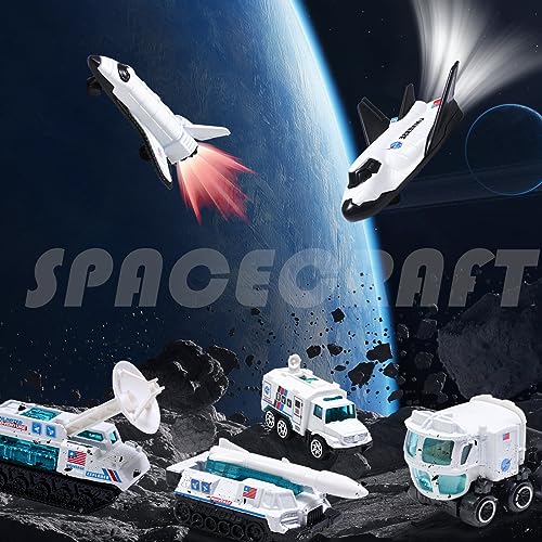 Oriate Diecast 6PCS Explore Space Spaceship Gift Set, Rocket, Space Probe, Mobile Lab Mini SpaceFleet Toys for Boys Girls 3 Years Old and Up Creative Gifts - Image 4