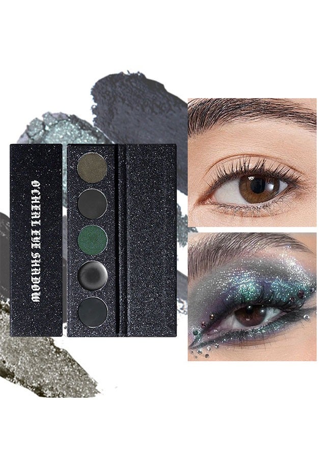 Ocheal 5 Color Eyeshadow Palette: Punk, Metallic Shimmer, Matte, Smoky Makeup-Starlight Shine Eyeshadow Palette - Image 1