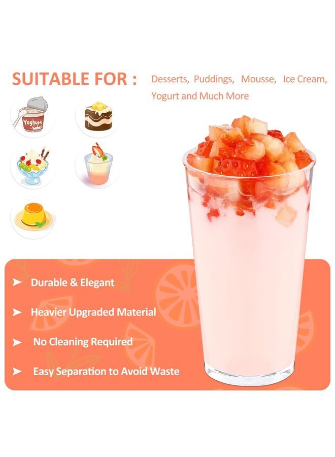 Eupako 3 oz Plastic Dessert Shooter Cups with Spoons - 100 Pack Mini Clear Round Appetizer Cup Shot Glasses, Small Dessert Cups for Jello Shots, Parfait, Puddings, Mousse, Parfait - Image 2